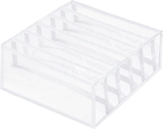 Husă Din Plastic Pentru Depozitare Șosete / Lenjerie Intimă Albă 3 Bucăți