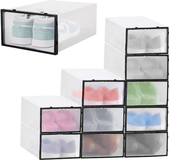 Plastic Casetă pentru Pantofi în Culoare Negru 34x23x13cm 10buc