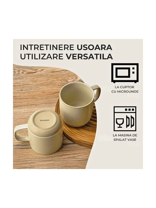 Miamio Cană Ceramică Bej 500ml 4buc