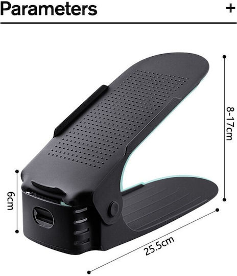Bază Din Plastic Pentru Depozitarea Pantofilor Neagră 6x25.5x11cm 5 Bucăți