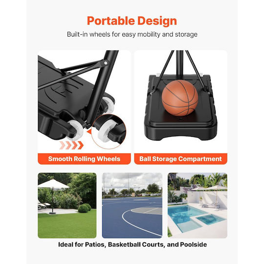 Vevor Indoor & Outdoor Basketball Hoop with Stand & Ball
