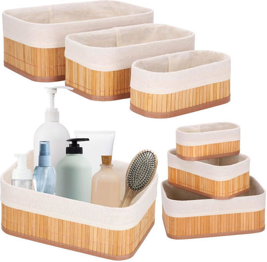 Aufbewahrungskorb Bamboo Braun 3Stück