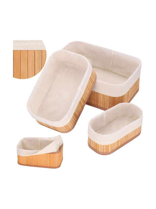 Aufbewahrungskorb Bamboo Braun 3Stück