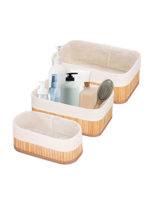 Aufbewahrungskorb Bamboo Braun 3Stück