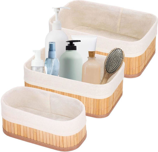 Aufbewahrungskorb Bamboo Braun 3Stück