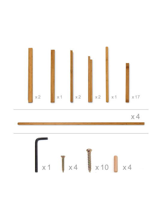Relaxdays Κρεμάστρα Δαπέδου από Bamboo Μπεζ 158.5x51cm