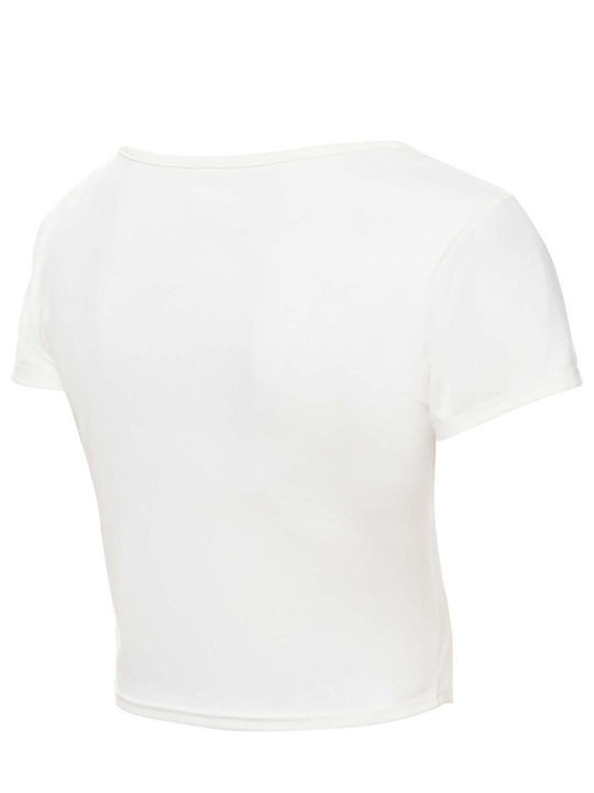 Athletics Γυναικείο Αθλητικό Crop Top Κοντομάνικο Μπεζ