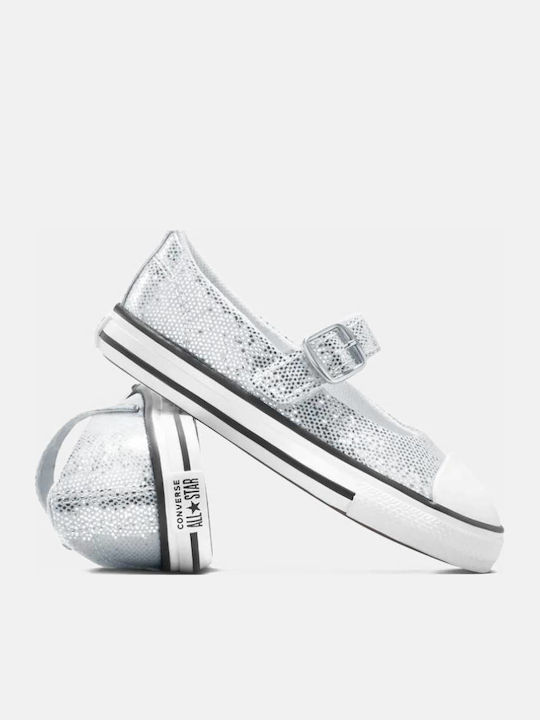 Kids Ballerinas Dainty Mary Jane with Adjustable Metal Clasp Gray