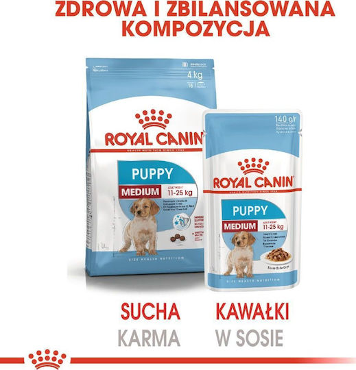 Royal Canin Medium Wet Dog Food for Puppies Grain-Free with Chicken 10x140gr