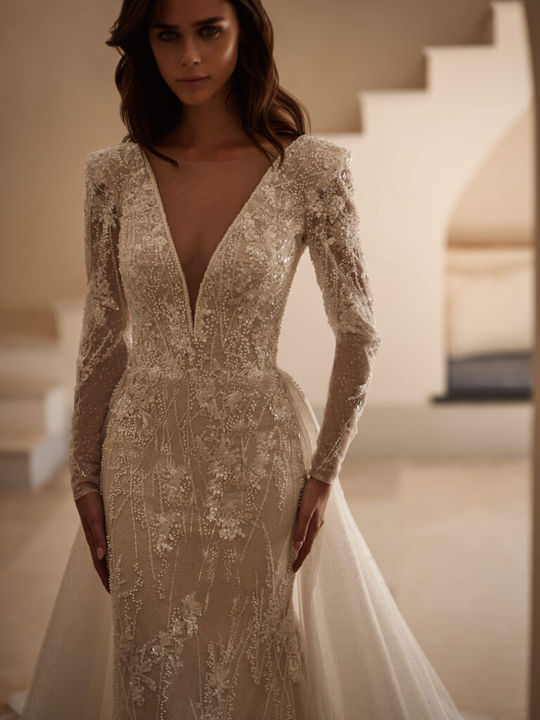 Maxi Brautkleid mit Spitze Weiß