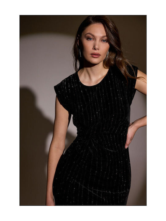 Cyla Mini Abendkleid Samt Schwarz