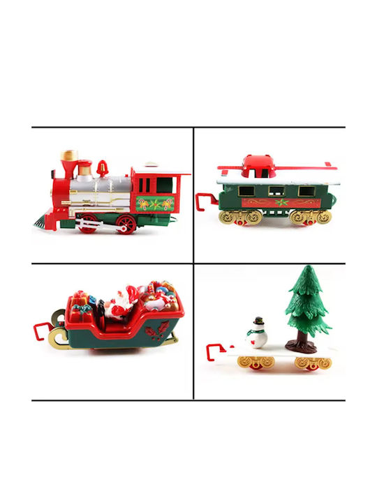 Trenuleț De Crăciun Cu Muzică 1 X Locomotivă 1 X Vagon 1 X Sanie Moș Crăciun 1 X Platformă 2 X Brazi 1 X Om De Zăpadă Lungime Totală 260 Cm 22 Bucăți Băieți Fete Bebelogic