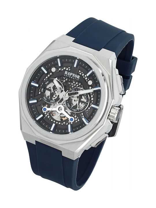 Raptor Men's Watch Automatic with Blue Metal Bracelet
