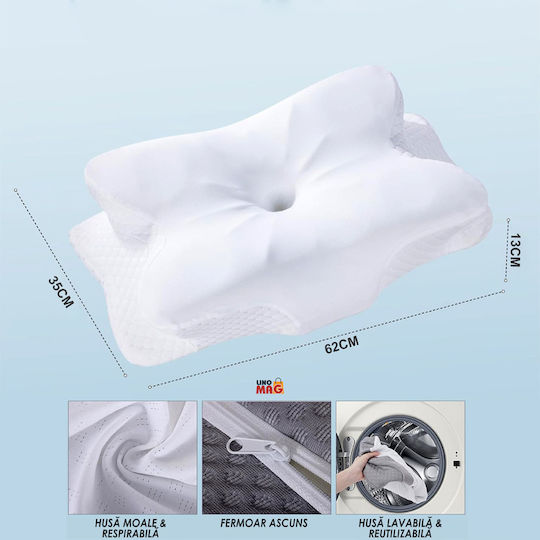 Linomag Pernă Spate 62x35x13cm în culoare Alb