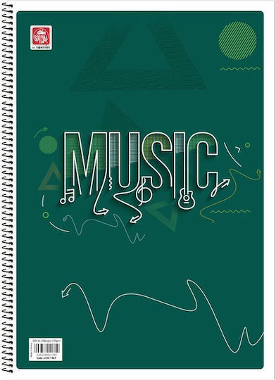 Typotrust Spiral Notebook Music A4 40 Sheets 1pcs