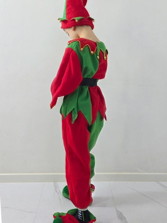 Christmas Elf Boys Costume Candy – 4-piece Set Blouse Pants Booties Hat
