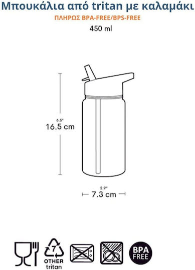 A Little Lovely Company Παιδικό Παγούρι Πλαστικό Tritan 450ml