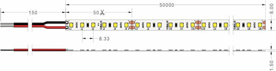 Cubalux Waterproof LED Strip Tωra 24V Natural White Light 50m