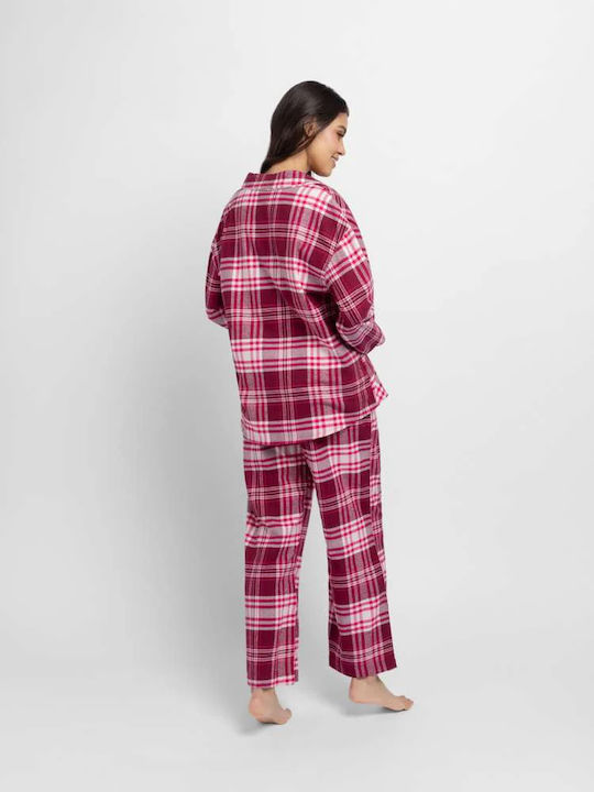 Dorina Winter Damen Pyjama-Set Red
