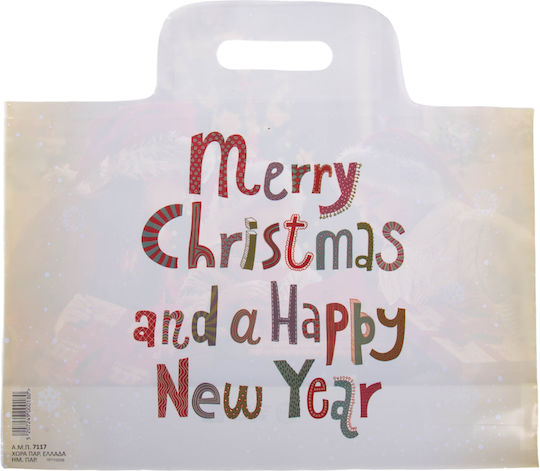 "merry Plastic Christmas Bag for Gift 38x12x26cm. 5pcs
