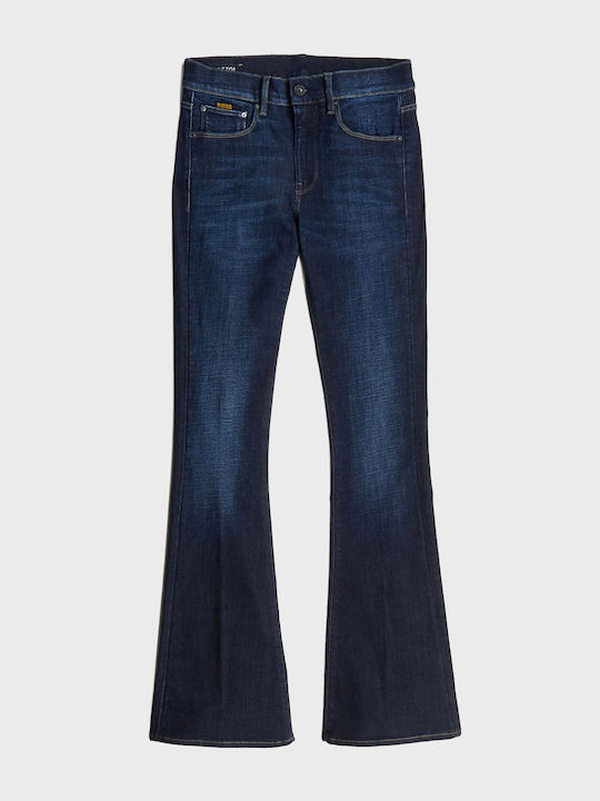 3301 Women's Jean Trousers Flared Dark Aged Denim