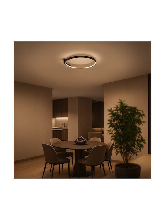 Eko Light Πλαφονιέρα Οροφής Μαύρη με Ενσωματωμένο LED