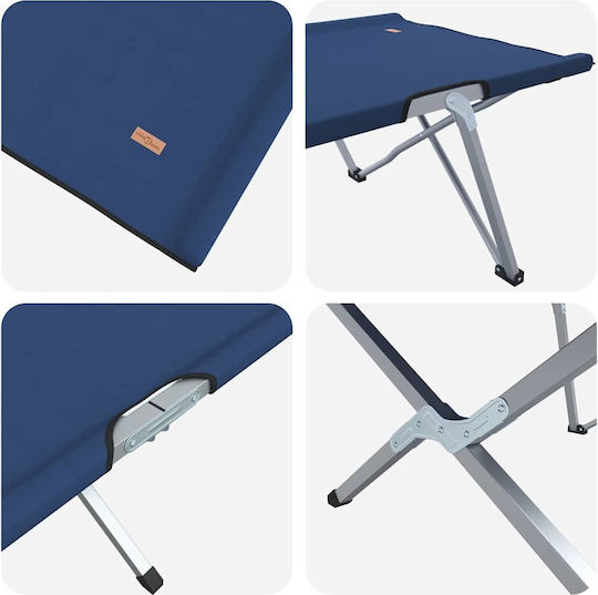 Folding Guest Bed Without Mattress Single Blue Set 2 Pieces 194x62.5x42.5cm