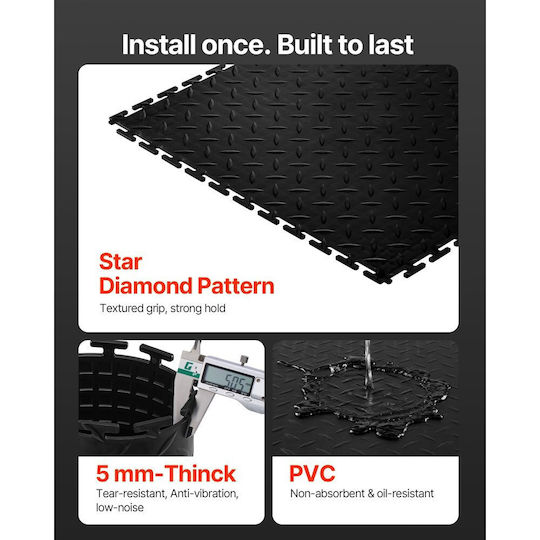 Vevor PVC Garden Decking Board 51.3x51.3cm 16pcs