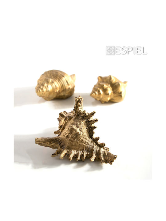 Διακοσμητικό Επιτραπέζιο Κοχύλι Polyresin Χρυσό Espiel 14x12,5x9,5εκ Mt2727k2 Σετ 2 Τεμάχια Υλικό Polyresin Χρυσό Espiel Mt2727k2