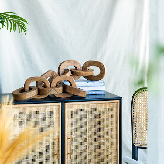 Artekko Woody Διακοσμητικές Αλυσίδες Ξύλο Teak Φυσική Απόχρωση 20x20x25 Cm 2pcs