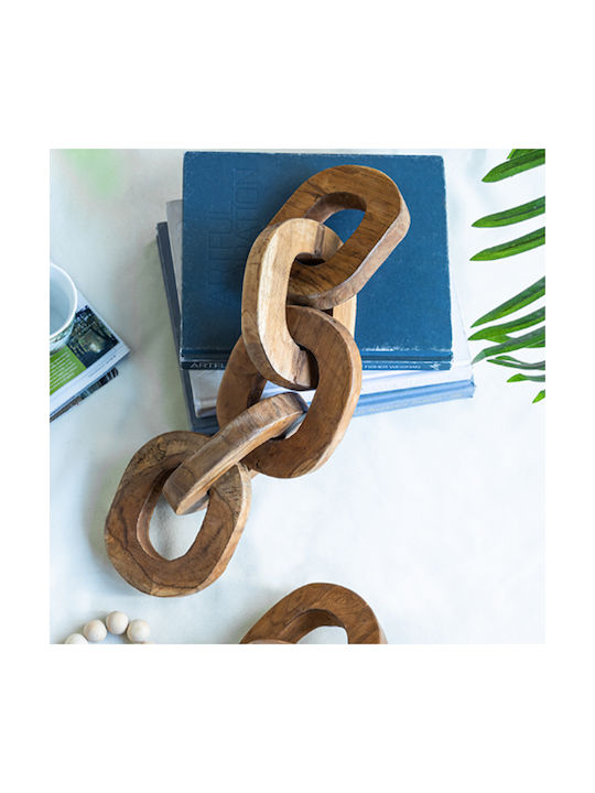 Artekko Woody Decorative Chains Wooden Teak Natural Shade 20x20x25 Cm 2 Pieces