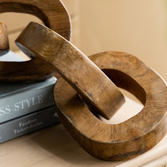 Artekko Woody Διακοσμητικές Αλυσίδες Ξύλο Teak Φυσική Απόχρωση 20x20x25 Cm 2pcs