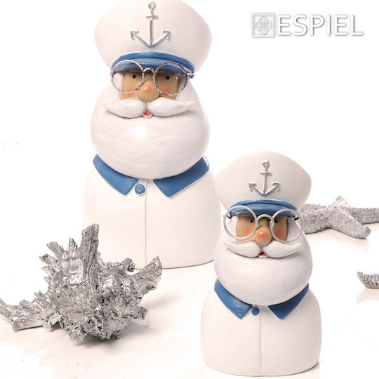 Decorative Tabletop Seashell Polyresin Silver Espiel 14x12.5x9.5cm Mt2728k2 Set 2 Pieces Material Polyresin Silver Espiel Mt2728k2