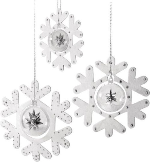 Snowflakes Papier Mache Rayher 10cm Set of 3 Pieces