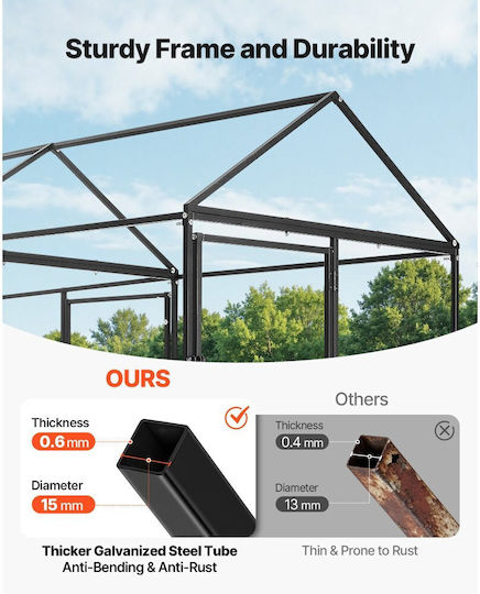 Vevor Metallic Poultry Coop L2 x W1 x H1m