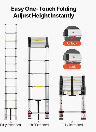 Vevor Telescopic Ladder Aluminum of Steps