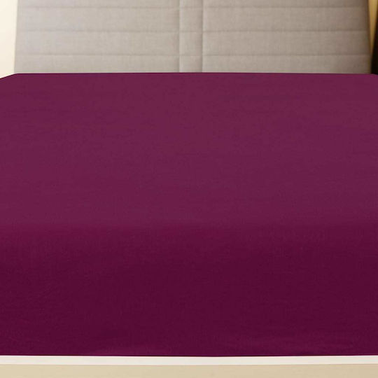 vidaXL Sheet Sets Double with Elastic 140x200cm. Burgundy 2pcs