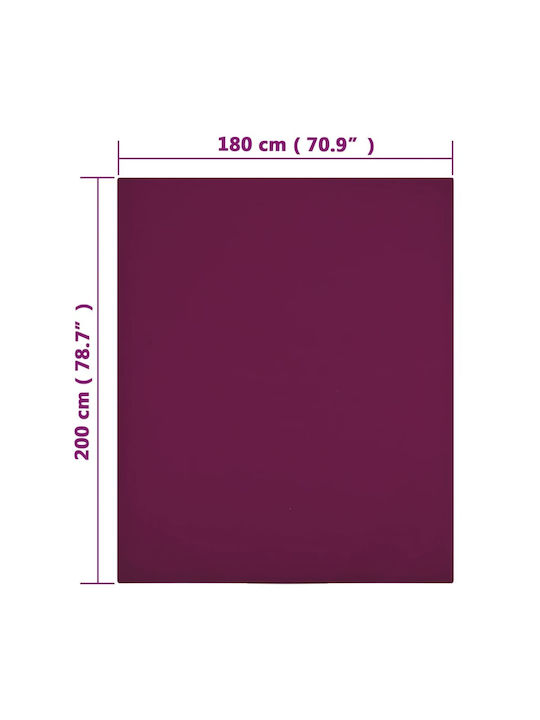 vidaXL Sheet Set with 1 Pillowcase for Single Bed with Elastic 90x200cm. Burgundy 2pcs