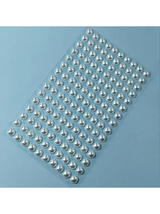 Card Stickers White Pearls Hairstyle Size 8mm 150 Pieces