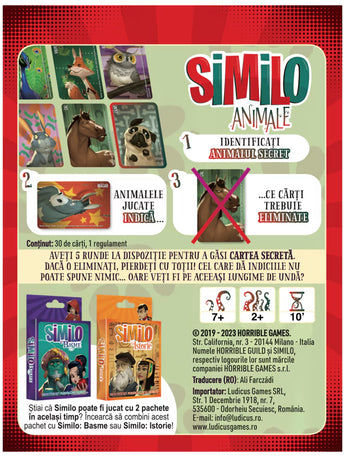 Joc de Societate Similo Animals pentru 2+ Jucători 7+ Ani Horrible Games