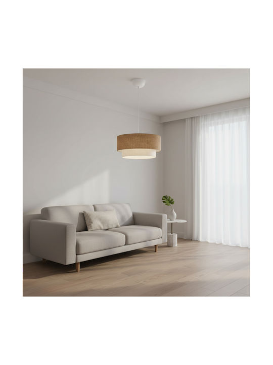 Pakketo Sombre Κρεμαστό Φωτιστικό Μπεζ με Ντουί E27 30x30x70εκ.