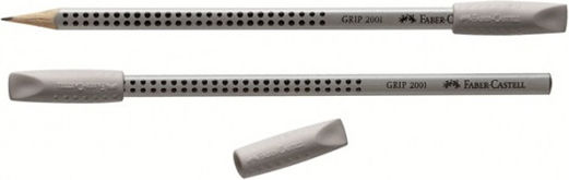 Faber-Castell Eraser for Pencil and Pen Grip 2001 2pcs Gray