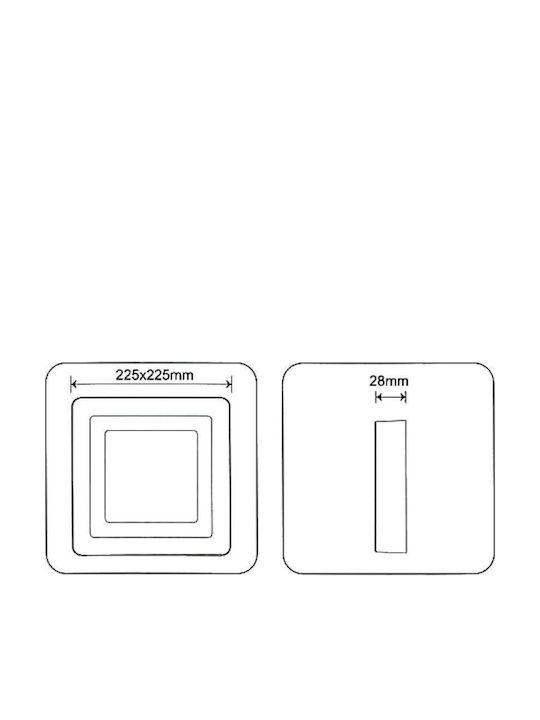 Platz Vertieft LED Panel 18W mit Kaltweiß Licht 6500K