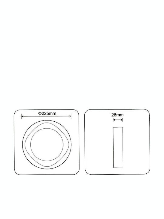 Wellmax Round LED Panel 18W with Natural White Light 4000K 22.5cm Quantity 2