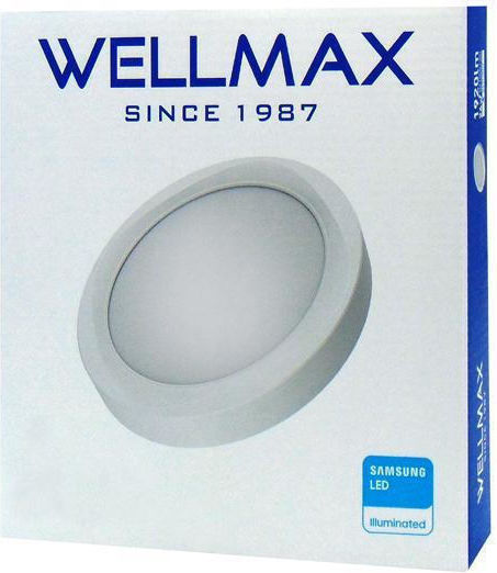 Wellmax Rundes LED-Panel 18W mit Kaltweißem Licht 6500K 22,5cm 2Stück