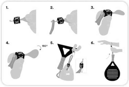 Spannfix Kordel Padel Tennisschläger Schwarz