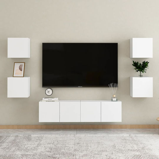 Dulap Pandantiv Pentru Sufragerie Din Placă Din Lemn Agregat Alb 30.5x30x30cm