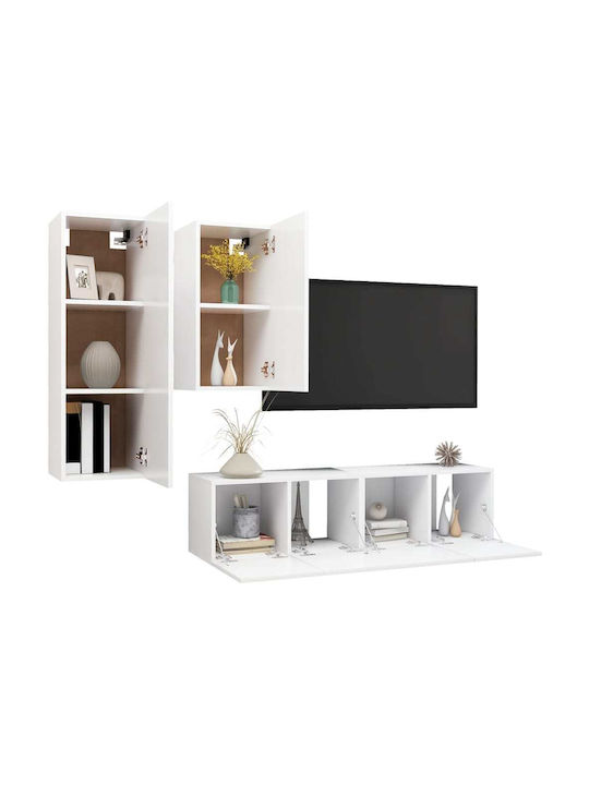 Wall Living Room Cabinet made of Particle Board White 60x30x30cm