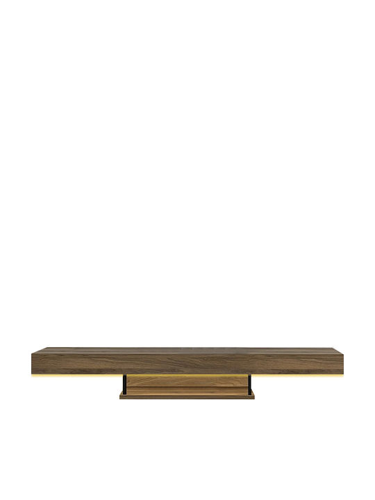 TV Stand Albares with LED Lighting Walnut L150xW29.6xH22cm