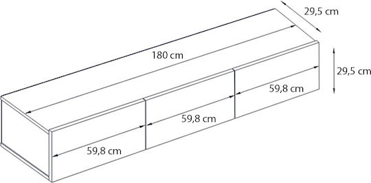 TV Stand Damla Sapphire Oak Anthracite M180xD29.5xH29.5cm GP042-0169